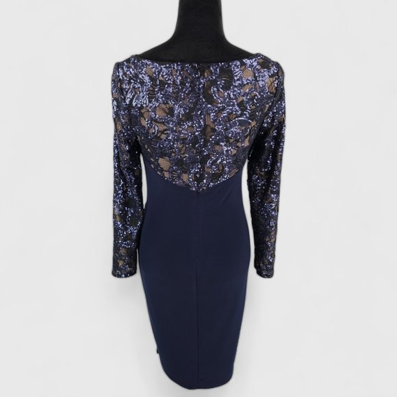 Lauren Ralph Lauren Blue Sequin Cocktail Dress - Picture 5 of 10